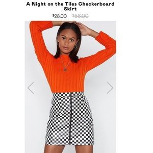 Checkerboard High Waisted Skirt